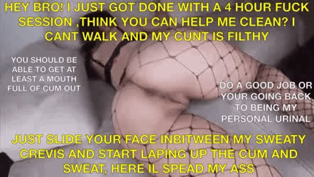 Cuckold Cum Eating Instructions Humiliation gif