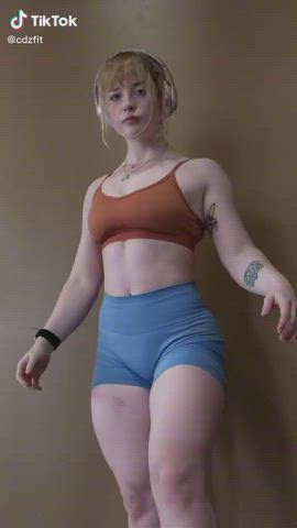 Fitness Muscular Girl TikTok gif