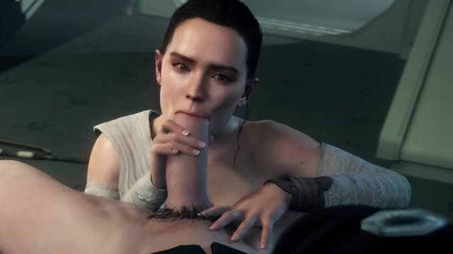 Rey giving a handjob and blowjob