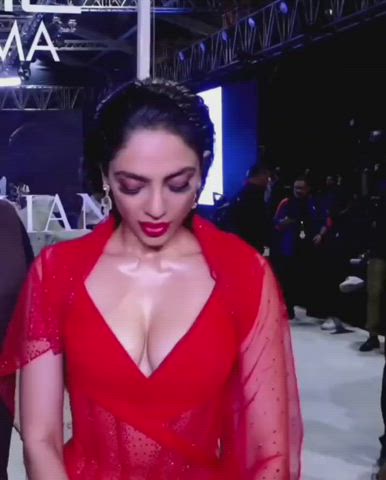 bollywood boobs celebrity cleavage huge tits indian natural tits public collar gif