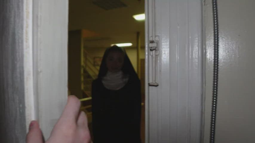 creampie nun tits gif