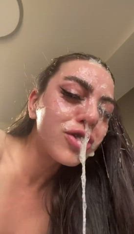 ahegao sloppy slow motion sucking gif