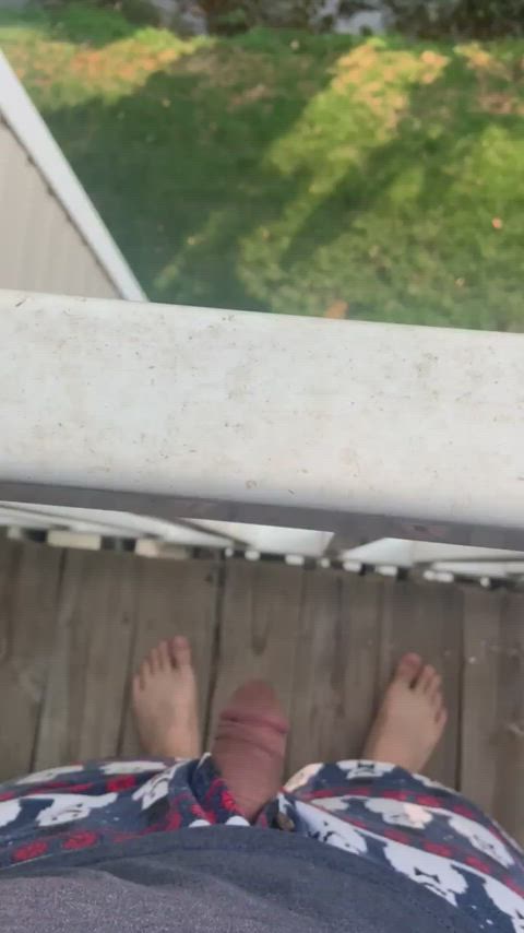 Peeing off my balcony