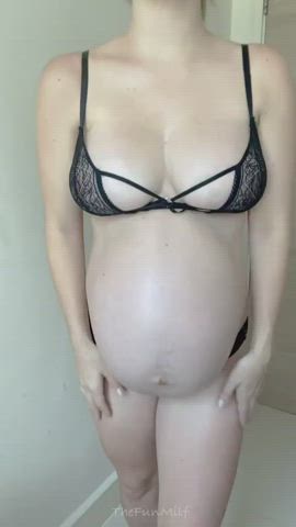 ass big tits bra knickers pregnant puffy gif