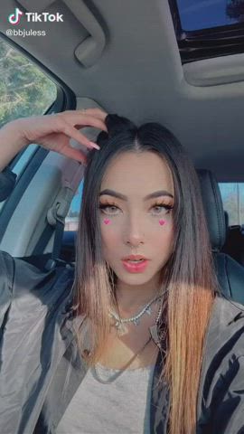 Ahegao Blue Eyes Cute Pierced TikTok Tongue Fetish Tribute gif