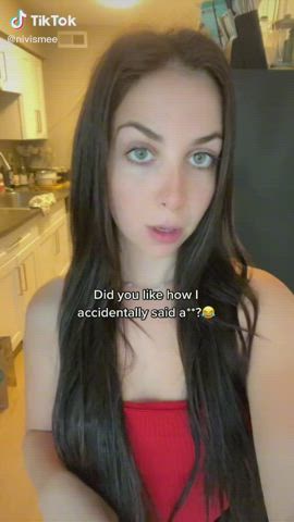 Ass Blue Eyes Flashing Tease Thong TikTok Tongue Fetish gif