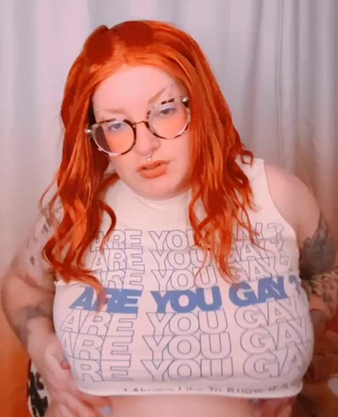 alt bbw femdom glasses redhead tease gif