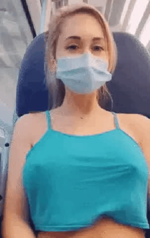 Blonde Mask Tits gif