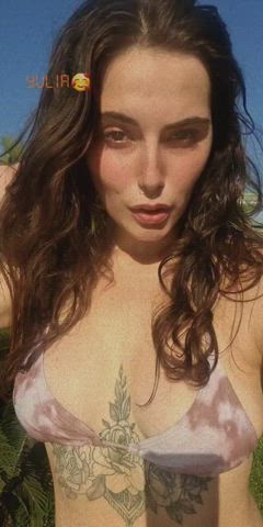 beach bikini body boobs brunette cute findom tattoo white girl gif
