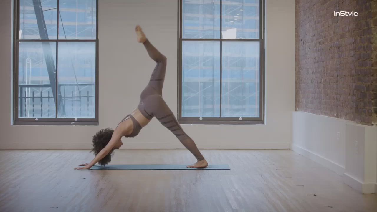 Celebrity Ebony Flexible Nathalie Emmanuel Stretching Workout gif