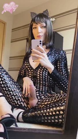 catsuit femboy masturbating solo trans gif