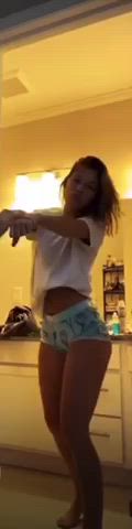 amateur american ass bathroom dancing girlfriend jiggling small tits gif