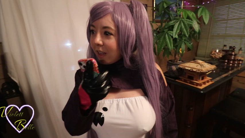 blowjob cosplay nerd role play sex titty fuck violettbelle gif