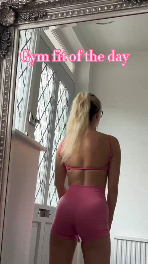 ass blonde curvy gym pinky xxx slutty tease teasing tits gif