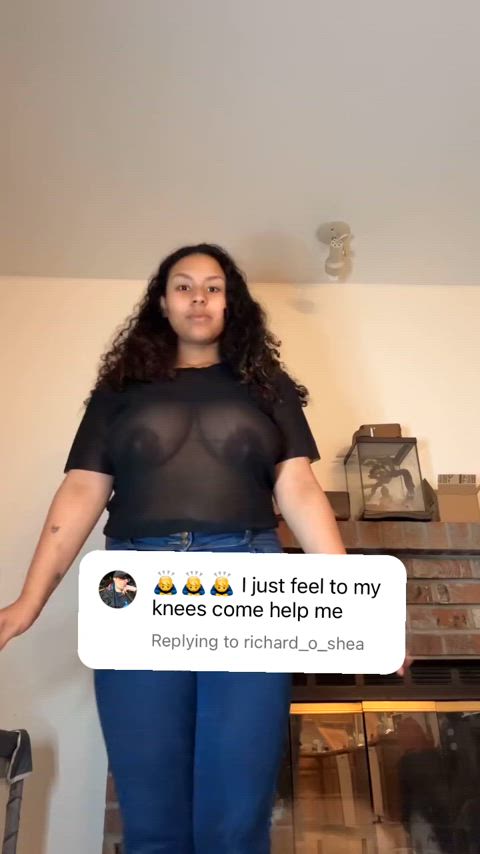 big tits boobs bouncing bouncing tits ebony latina natural tits tits gif