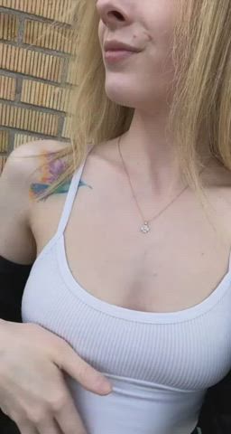 Blonde OnlyFans Petite Public Skinny Small Tits gif