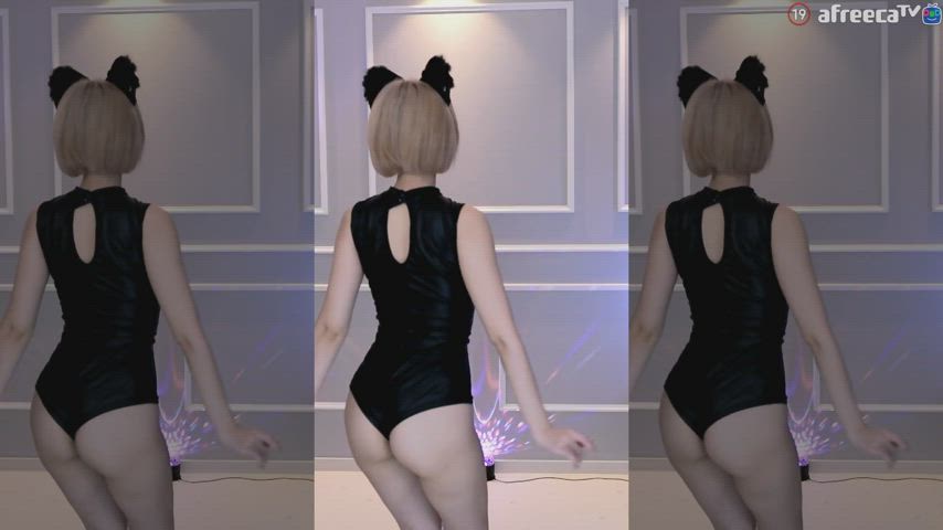 asian ass dancing korean short hair gif