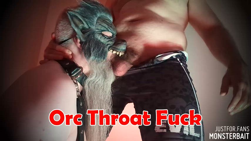 deepthroat fetish halloween justforfans mask monster onlyfans throat fuck werewolf