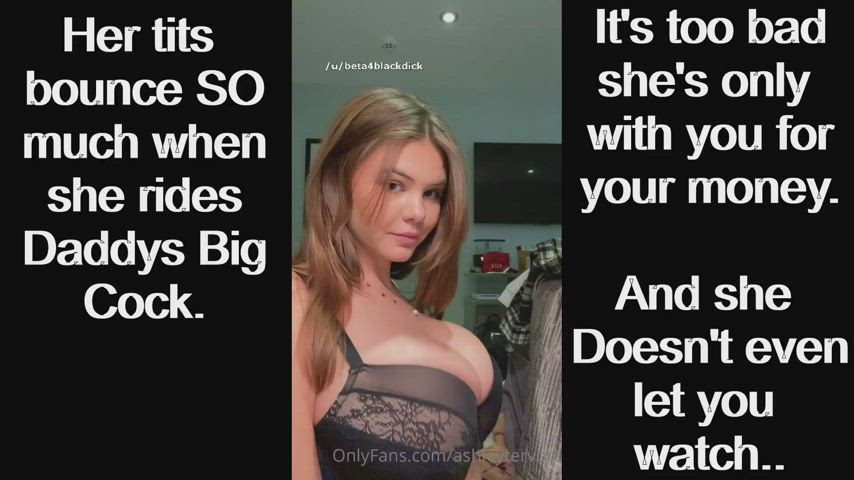 Her tits bounce SO much when she rides Daddys HUGE cock!
