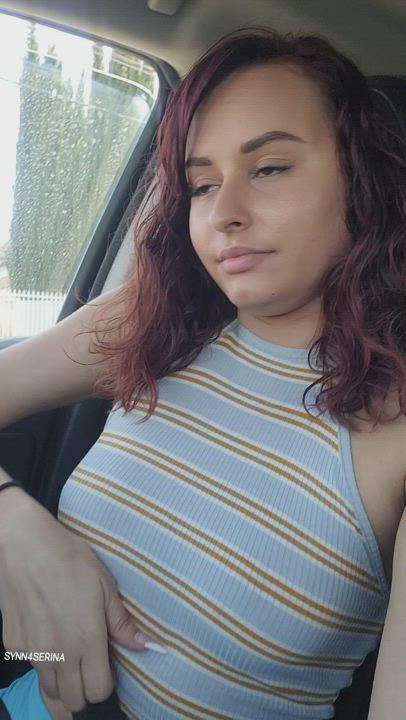 Car Flashing Latina OnlyFans Outdoor gif