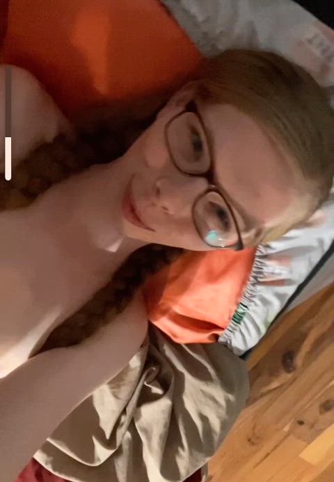 cute glasses pigtails small tits girls-with-glasses onlyfans-creators tiny-tits gif