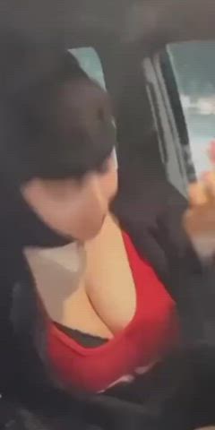 arab big tits car cleavage hijab natural tits gif