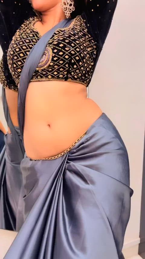 belly button saree belly gif