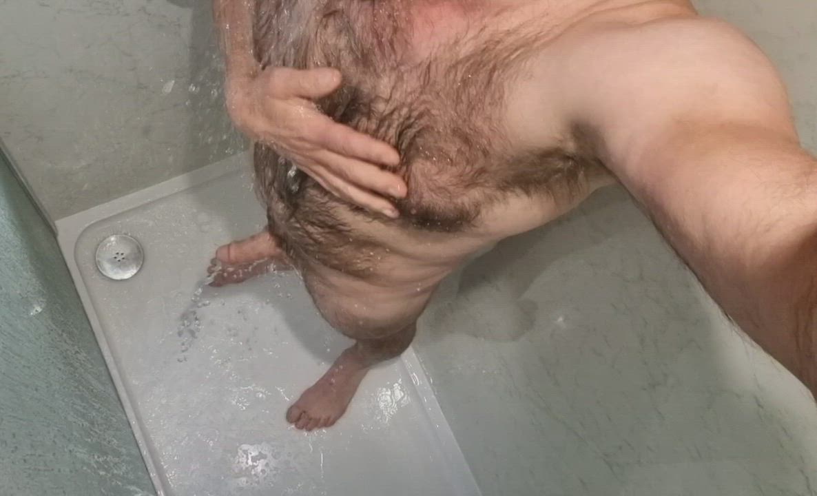 Cock Hairy Rubbing Shower gif