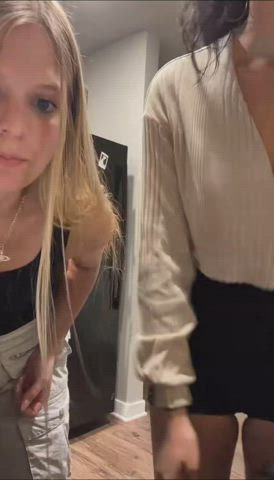 brunette downblouse tiktok gif