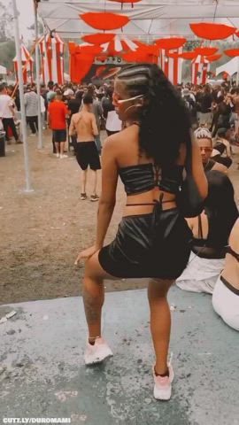 big ass big tits bikini cleavage compilation dancing festival party public gif