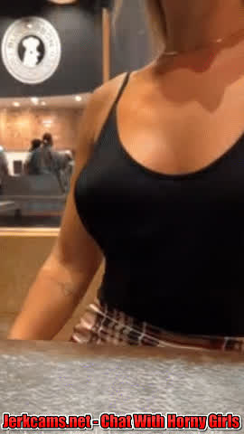 big tits huge tits public teen gif