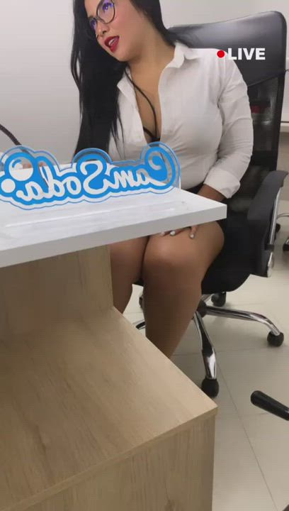 BBW Big Ass Big Nipples Big Tits Latina Office Teen gif
