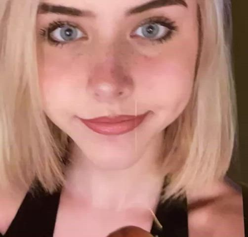 blue eyes cum tribute white girl gif