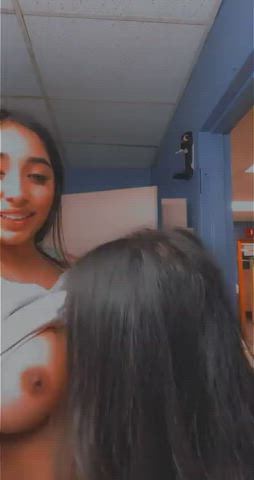 boobs kissing latina lesbian sucking tits teens gif