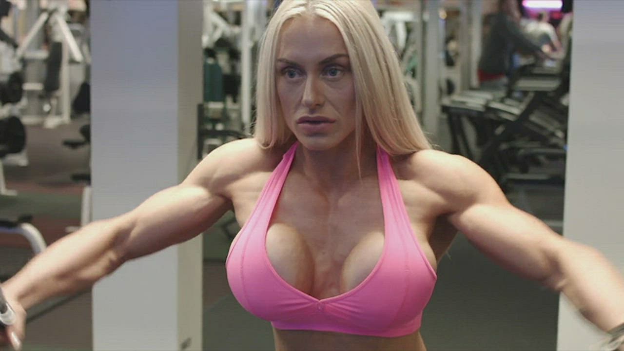 Bodybuilder Fitness Muscular Girl gif