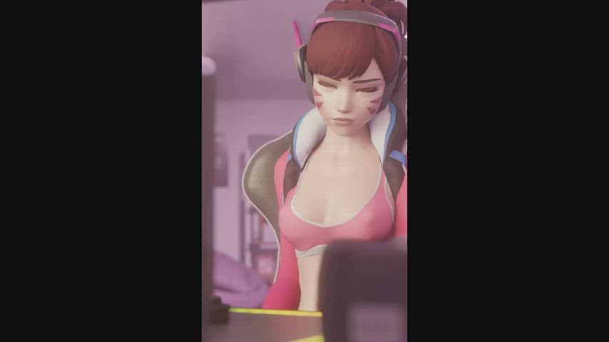 gamer girl huge dildo overwatch rough sfm sex machine gif