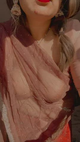 boobs punjabi saree gif