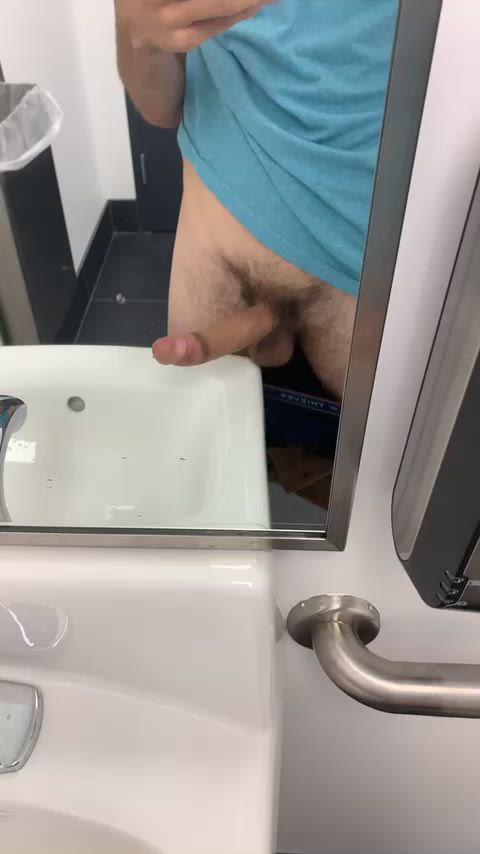 Dripping a little precum at the office.