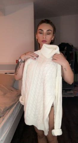 blonde clothed white girl petite gif