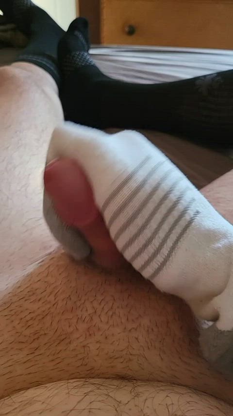 cum cumshot feet femboy little dick male masturbation masturbating small cock socks