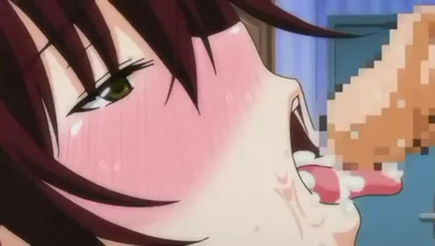animation anime blowjob cim cum in mouth cumshot hardcore hentai oral gif