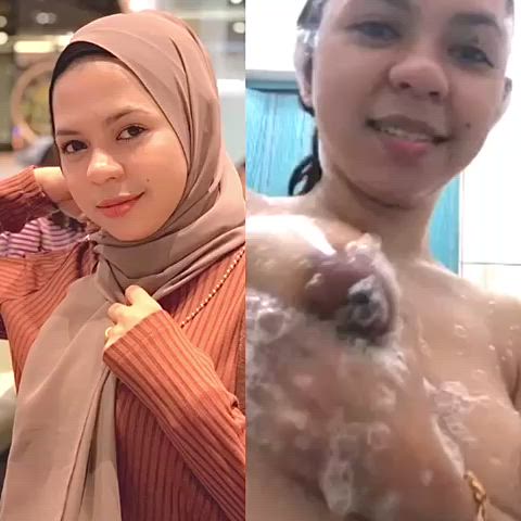 hijab malaysian muslim shower gif