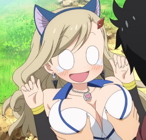 Anime Big Tits Blonde Cleavage Ecchi Groping gif