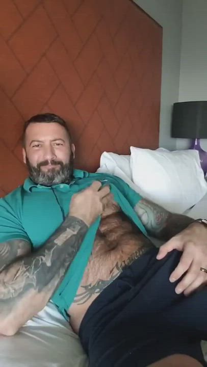 You stumble upon this hot bear at your friends house. WDYD?