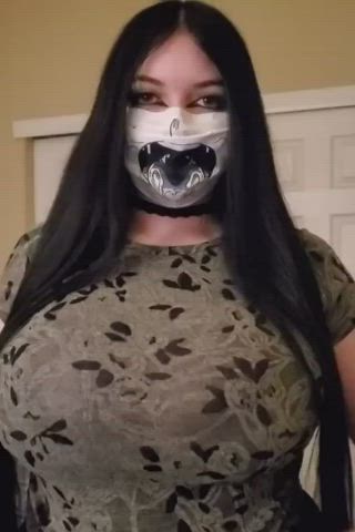 big tits corset emo goth groping gif