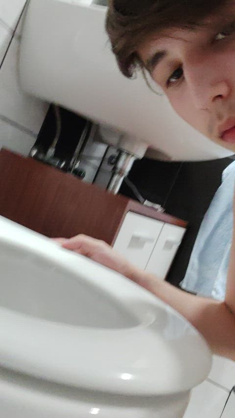 cleaning femboy licking slave toilet gif