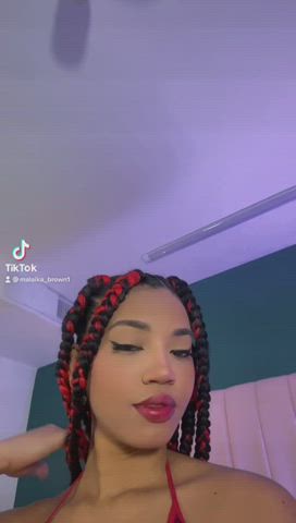 african american big tits bra cute ebony lipstick teen tiktok r/tiktits gif