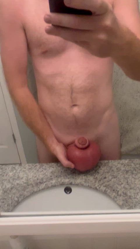 amateur big balls male masturbation gif