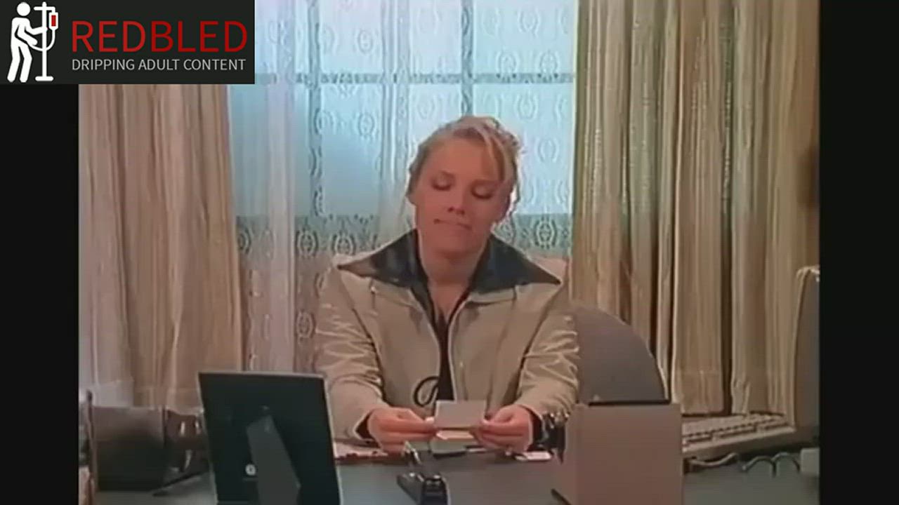 90s Porn Big Tits Office gif