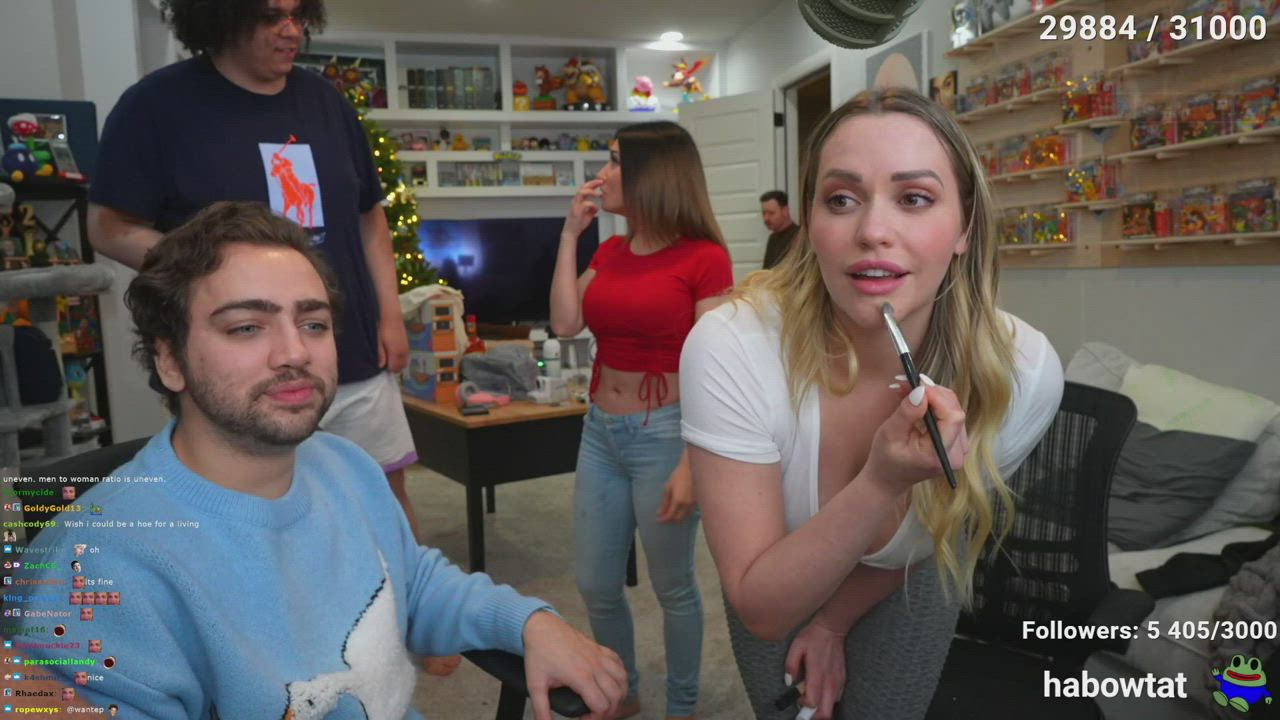 Mia Malkova Nip Slip on Mizkif